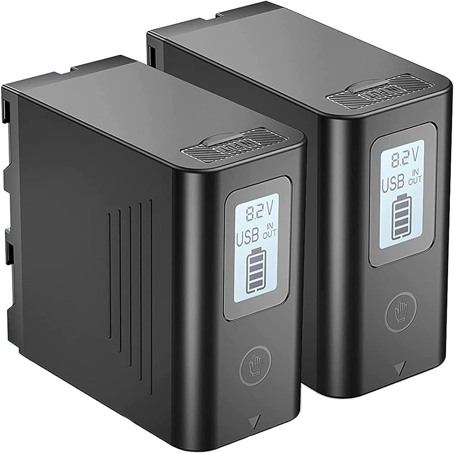 JYJZPB 2X 8800mAh NP-F970 Batterie pour Sony NP-F970 F960 F930 F950 F980 avec Chargement USB Affichage LCD Compatibles avec Sony DCR-VX2100 DSR-PD150 DSR-PD170 HDR-AX2000 HDR-FX7 HDR-FX1000