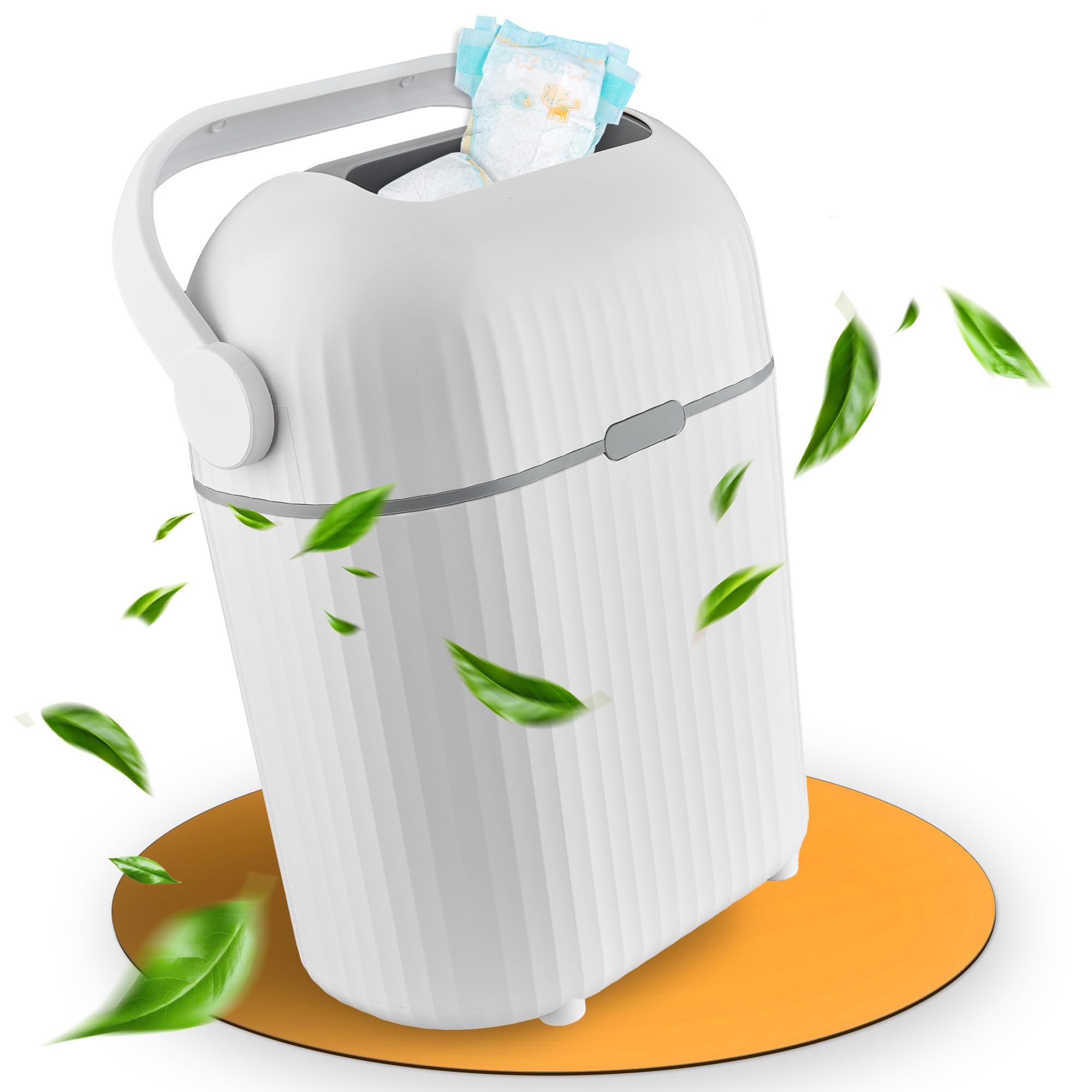 katmare Windeleimer Geruchsdicht 9L I Kleiner Wickeltisch Windel Mülleimer - Windelmülleimer ohne Nachfüllkassetten | Geruchsdichter Wickeleimer Diaper Bin [Neuer verbesserter Drehmechanismus]