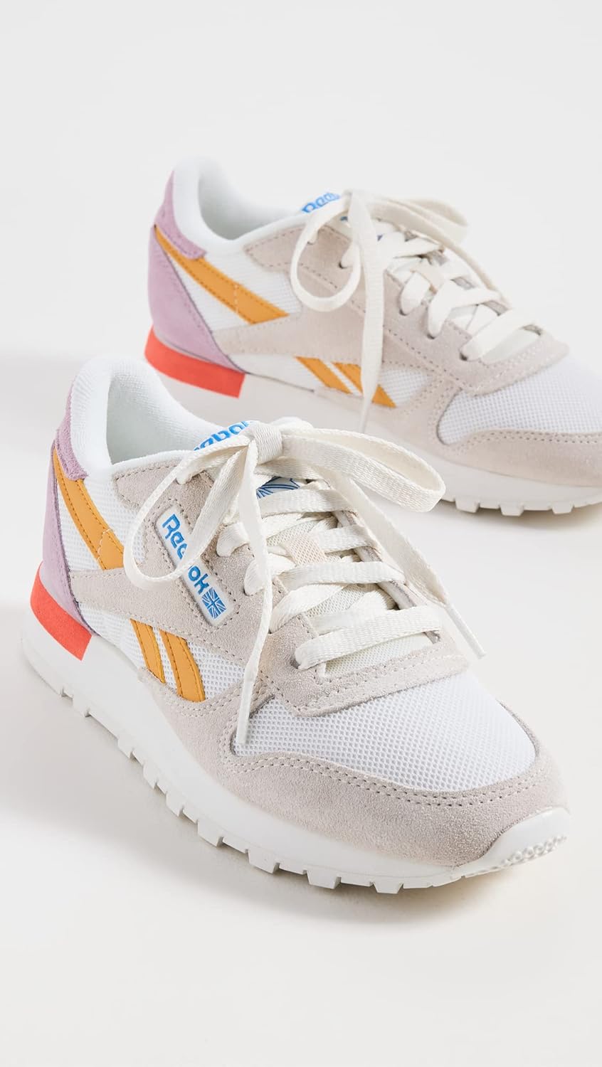 Reebok Women's Classic Leathers Sneaker 7.5 Chalk/Ochre/Infused Lilac