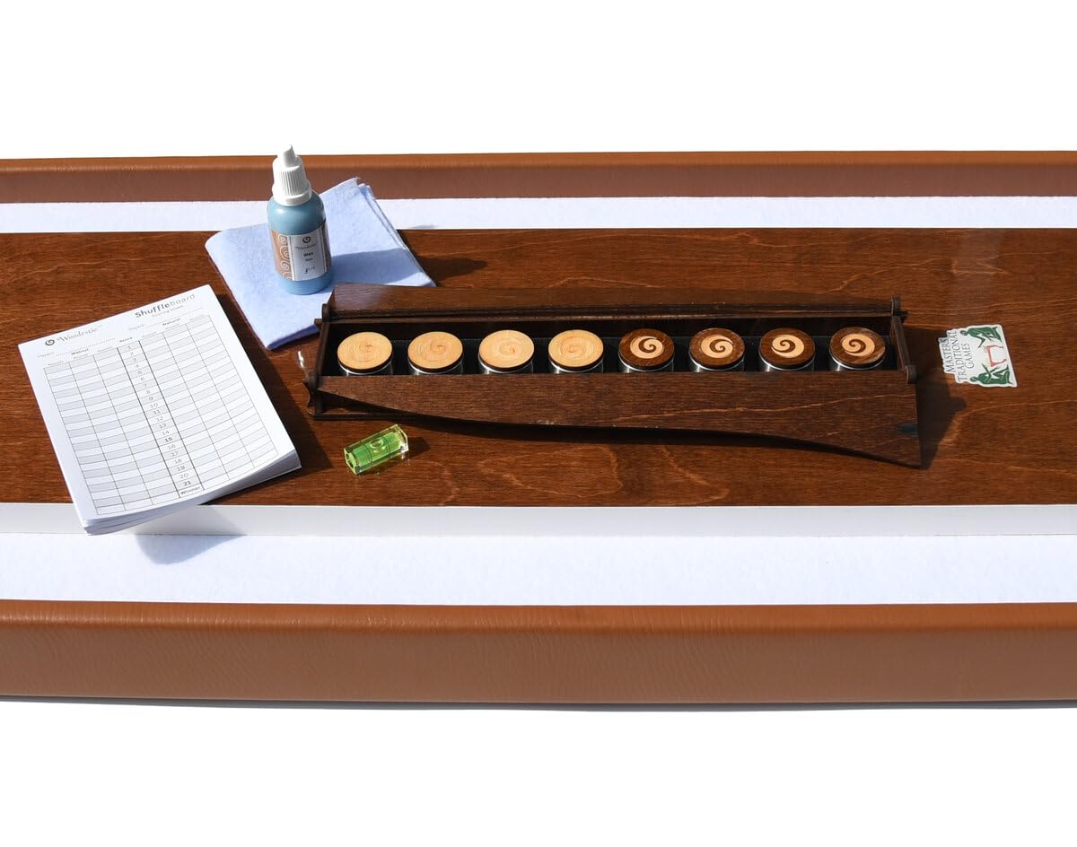 Masters Table Shuffleboard - Walnut with Cognac Rim