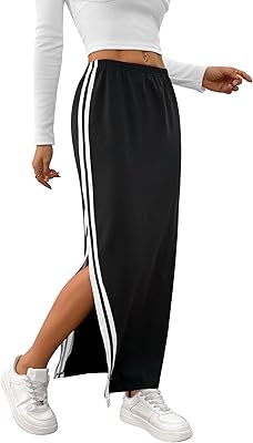 SOFIA'S CHOICE Women Long Skirts Maxi Pencil High Waisted Asymmetrical Skirt