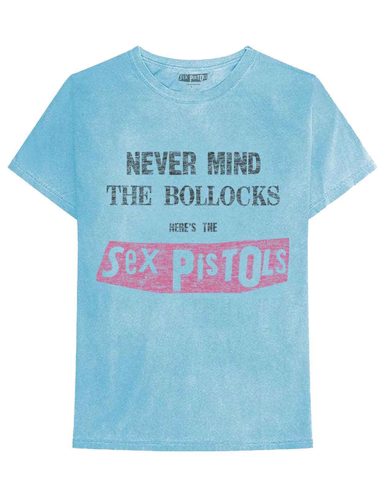 Sex Pistols T Shirt Never Mind The B**CKS Distressed Official Unisex Blue XL