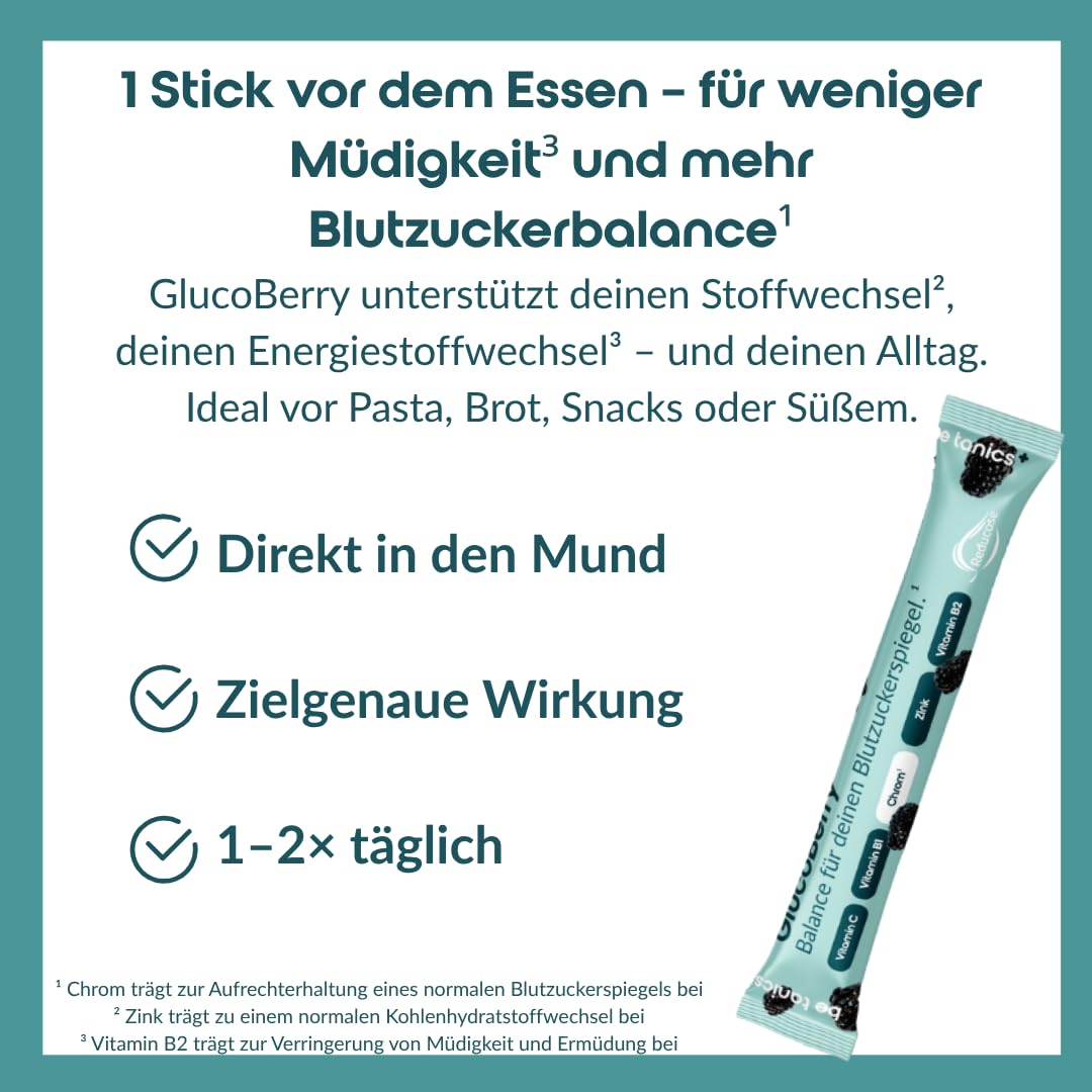 be tanics GlucoBerry Blutzucker Balance Glukose mit Reducose 28 Direktsticks