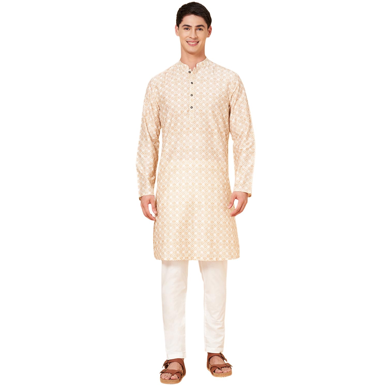 indus route by pantaloons Men's Polyester Blend Regular Kurta-picture-13