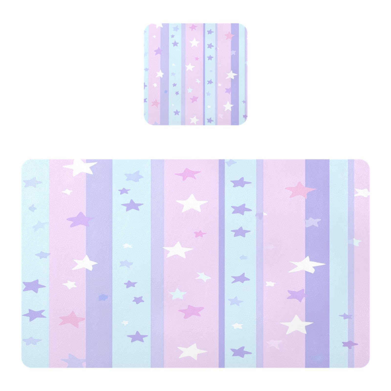 BURSTDDY Star Stripes Placemat Waterproof Place Mat for Dining Table
