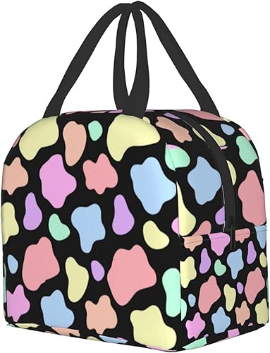Miniatura 2 de Lonchera térmica reutilizable para mujeres y hombres, loncheras enfriadoras impermeables para picnic, oficina, trabajo, lindo estampado de vaca