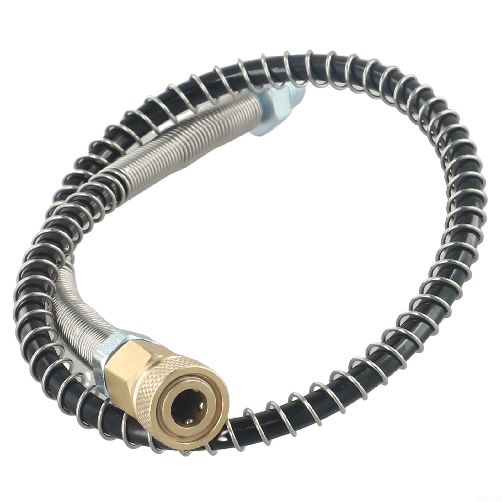 Vootnifig High Pressure Hose Compatible with PCP Pumps, 50cm Length Featuring M10x1 Thread and Stainless Steel Spring Protector(2#One female hose)