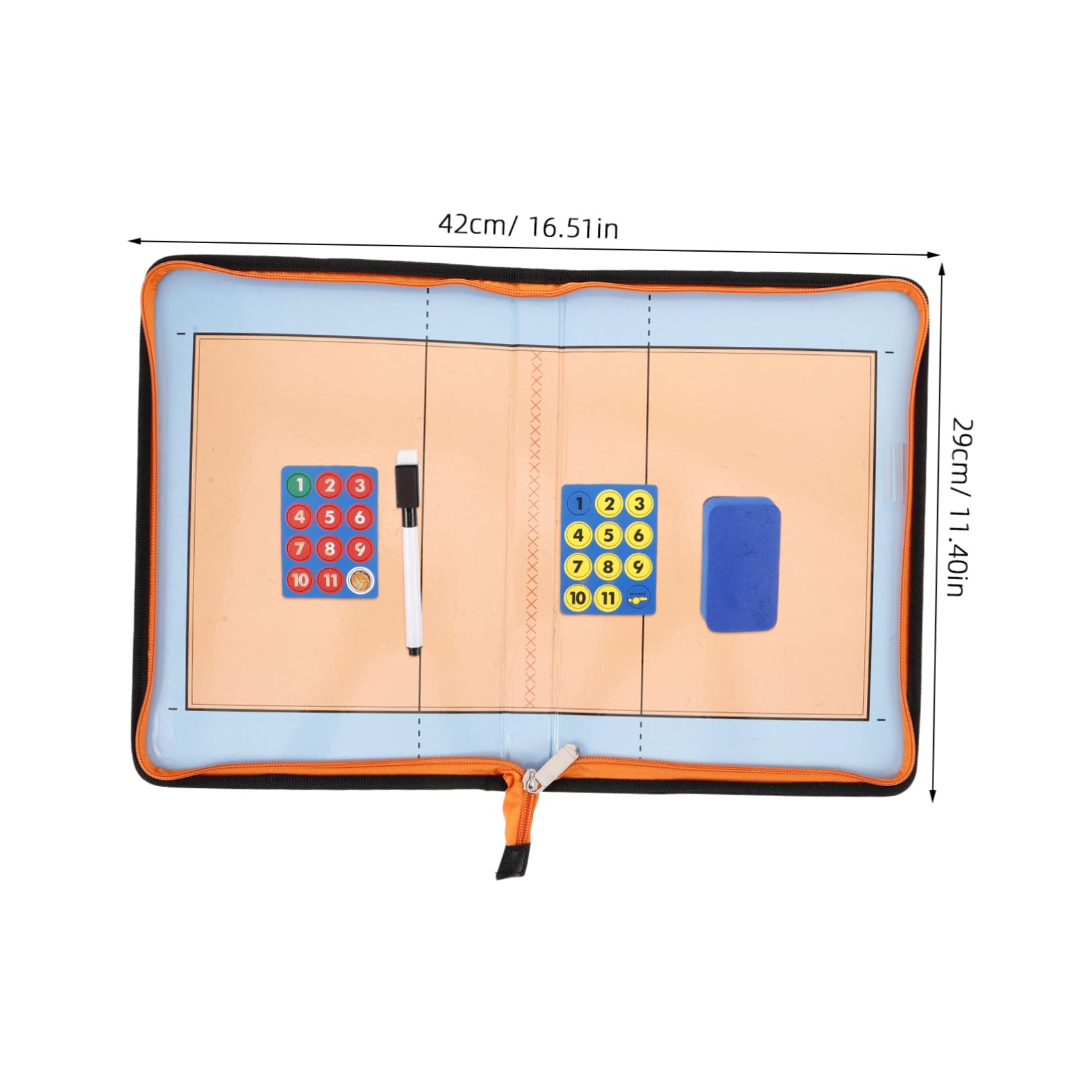 Abaodam Zippered Volleyball Portable Magnetic Dry Erase Board with Clipboard Markers