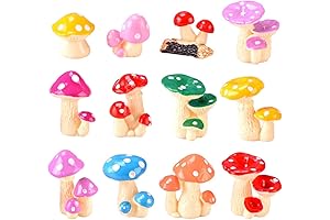 MAOMIA Miniature Mushroom Figurines - Captivating Fairy Garden & Cake Toppers