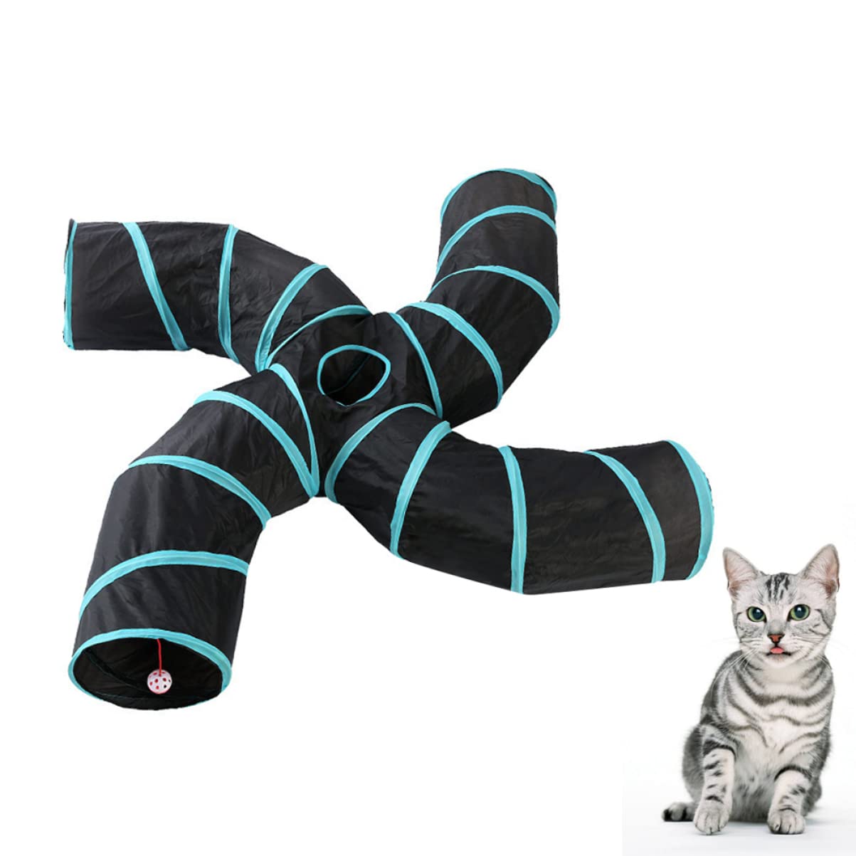 Toddmomy Jouets pour Chat Tunnel Pliable en Forme De S Jouet Interactif pour Chaton