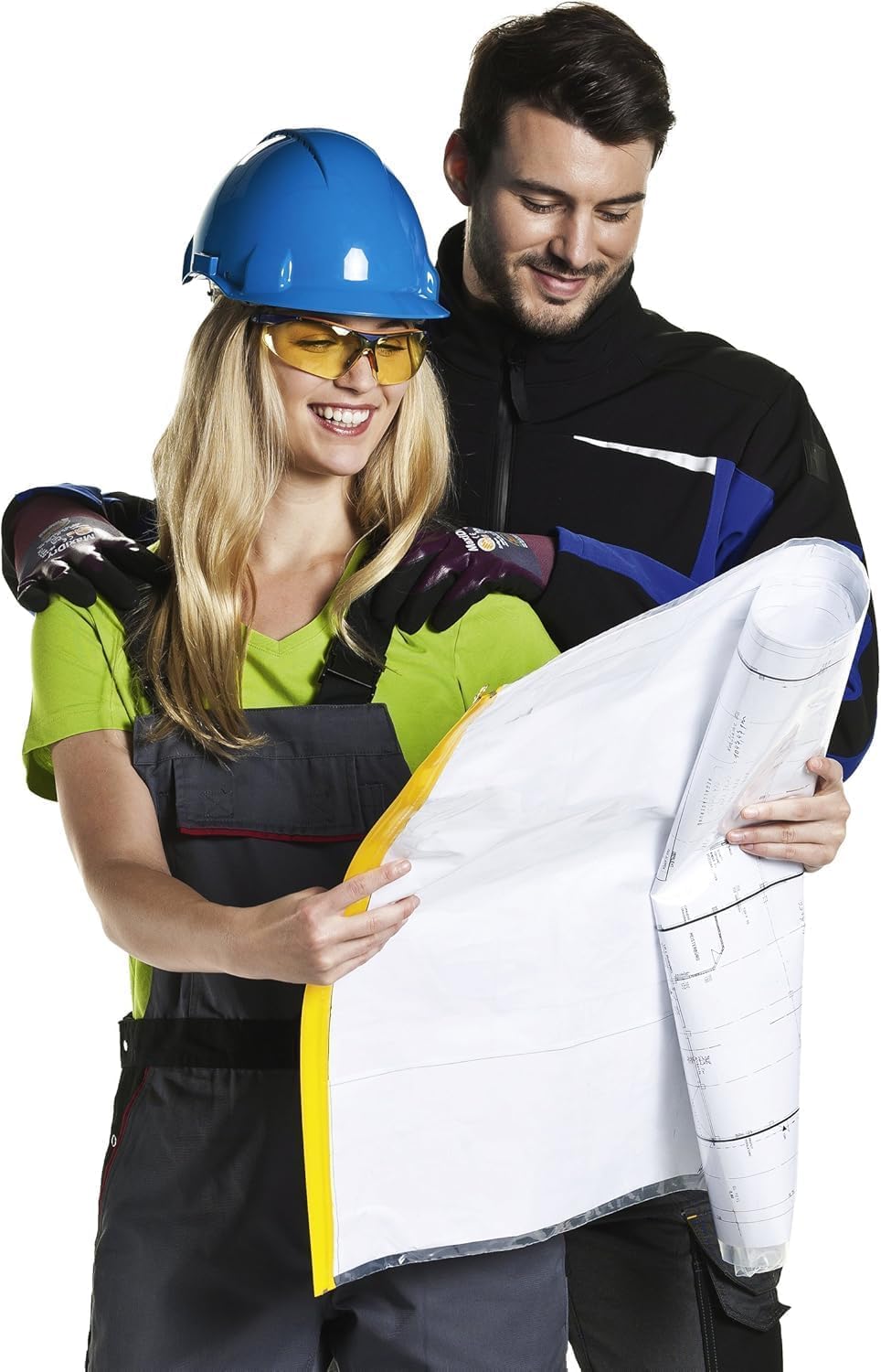 HELE 5x Bolsas de Protección DIN A0 para Planos, Cierre Deslizante y UV | 900 x 1250 mm, Resistente al Agua, 100 my de Grosor, Incluye Clip Magnético de 8 kg, Ideal para Obras y Arquitectos