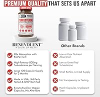 Vista 6 de Turkesterona benevolente con Tongkat Ali y BioPerine (absorción máxima) - Suplemento de turkesterona de 8,000 mg de pureza más alta para hombres