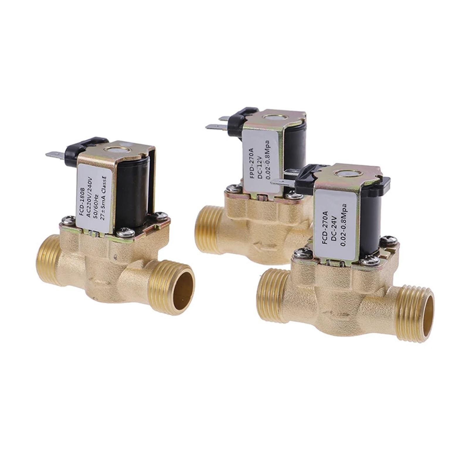 1 szt. DC 12 V 24 AC 220 G1/2 '' Mosiężny elektryczny zawór elektromagnetyczny do słonecznego podgrzewacza wody Płyn przemysłowy(24V)