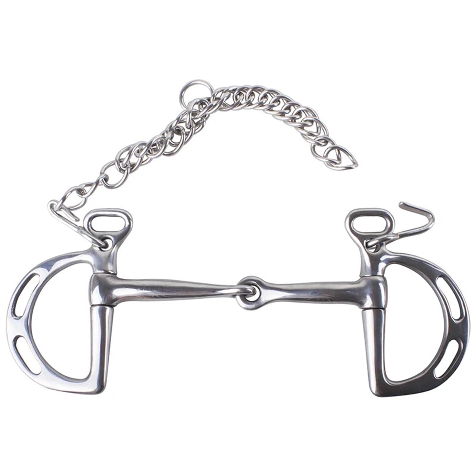 Caballo bit Broca de Freno Tipo Tres Pasos for Montar a Caballo, Broca de Filete, Entrenamiento de Caballos