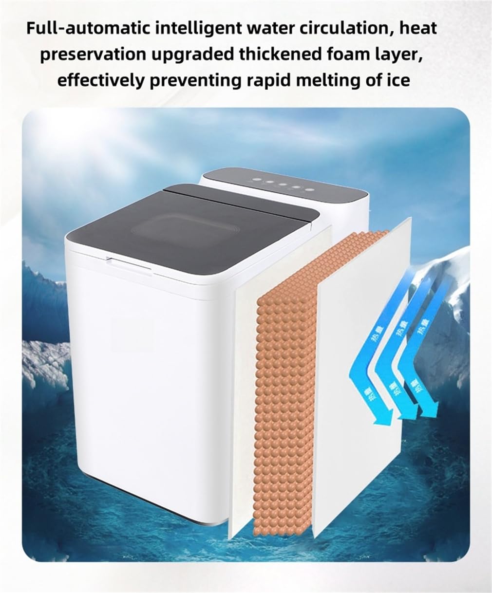 WFGLH Smart Small Home Ice Maker, Portable Mini Ice Maker, Intelligent Low Water and Full Water Alerts, Size Can Be Selected, for Home/Kitchen/Party(White) on Fridge.com