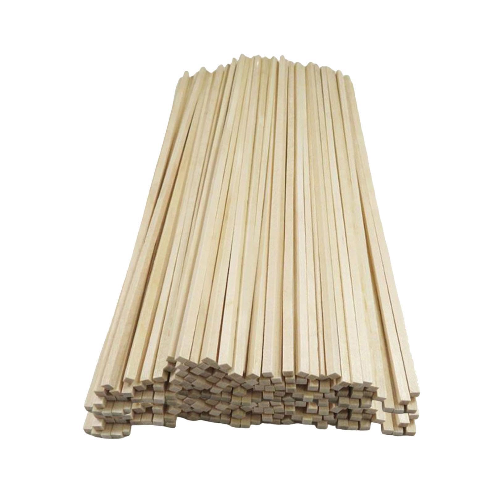 Pixzcsa 100Pieces Wooden Square Dowel Rod Easy-To-Process For Carving And Crafts Unfinished Wood Sticks Wooden Square Dowel Rod