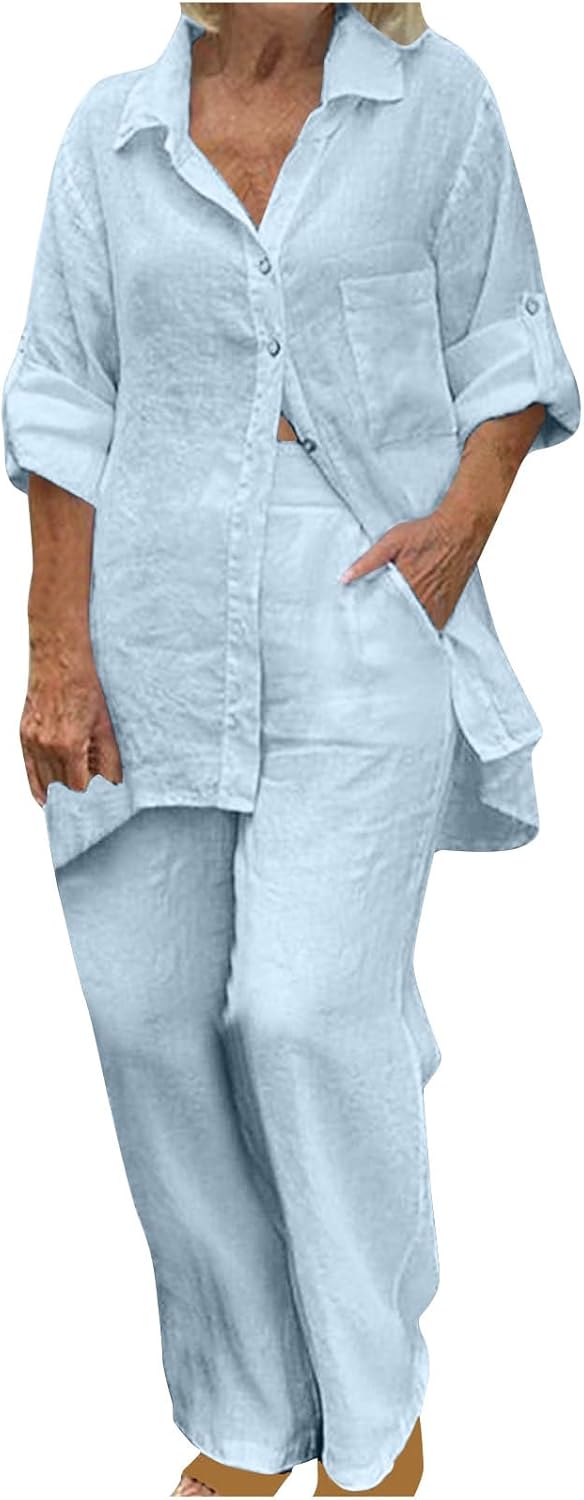 美青 20ss Deuxieme Classe WIDE LINEN Pantalon en chambray délavé clair Femmes+ in Laver Pâle from Joe Fresh