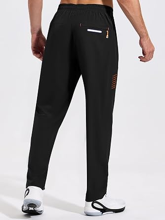Gaiatiger Tracksuit Bottoms Men Breathable Joggers with Zip Pocket