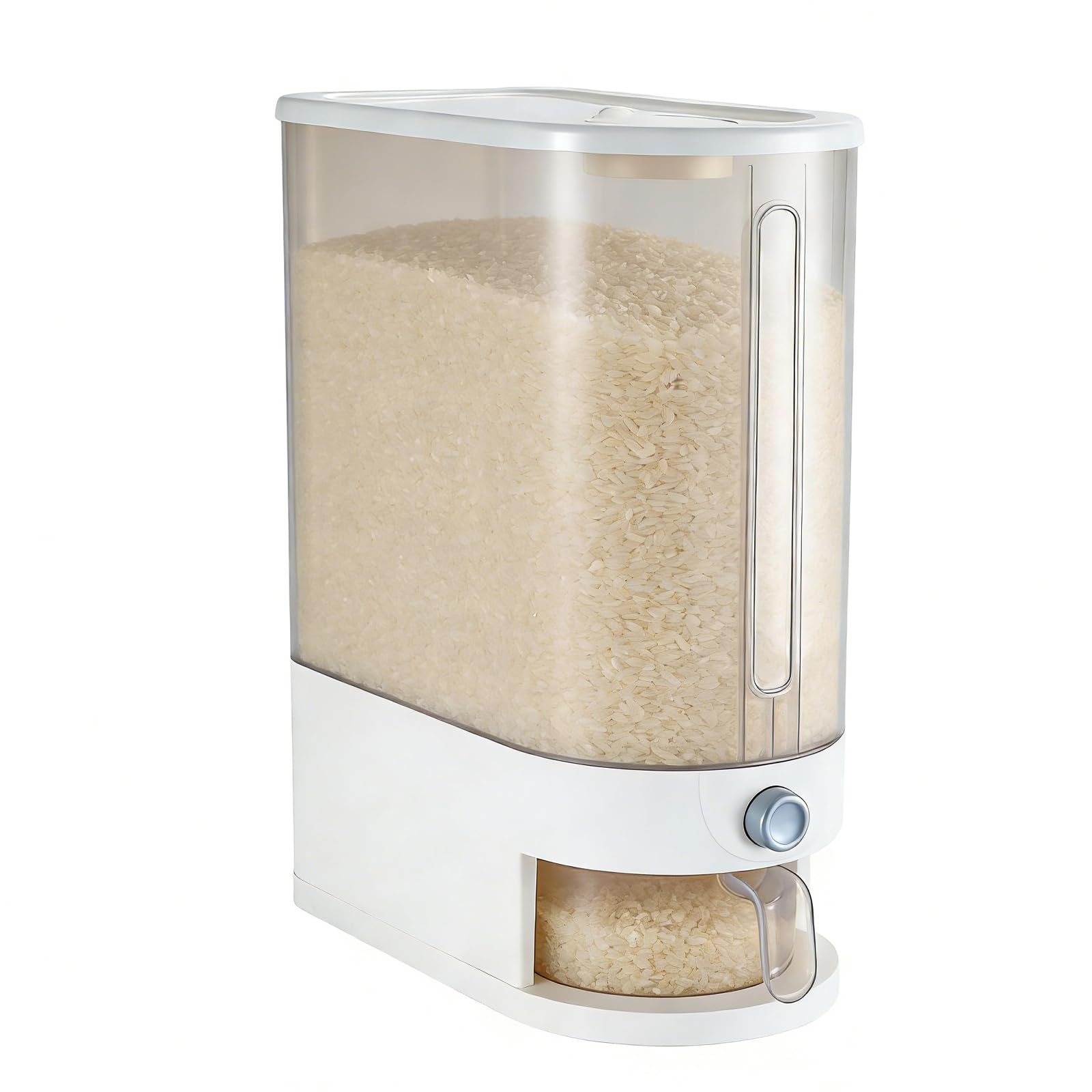 Yuecda Large Rice Dispenser 22 Lbs, Cereal Dispenser Rice Container Food Storage Container with Measuring Cup, Cereal Containers Storage Kitchen Storage Household Rice Pet Food Holder (10kg)