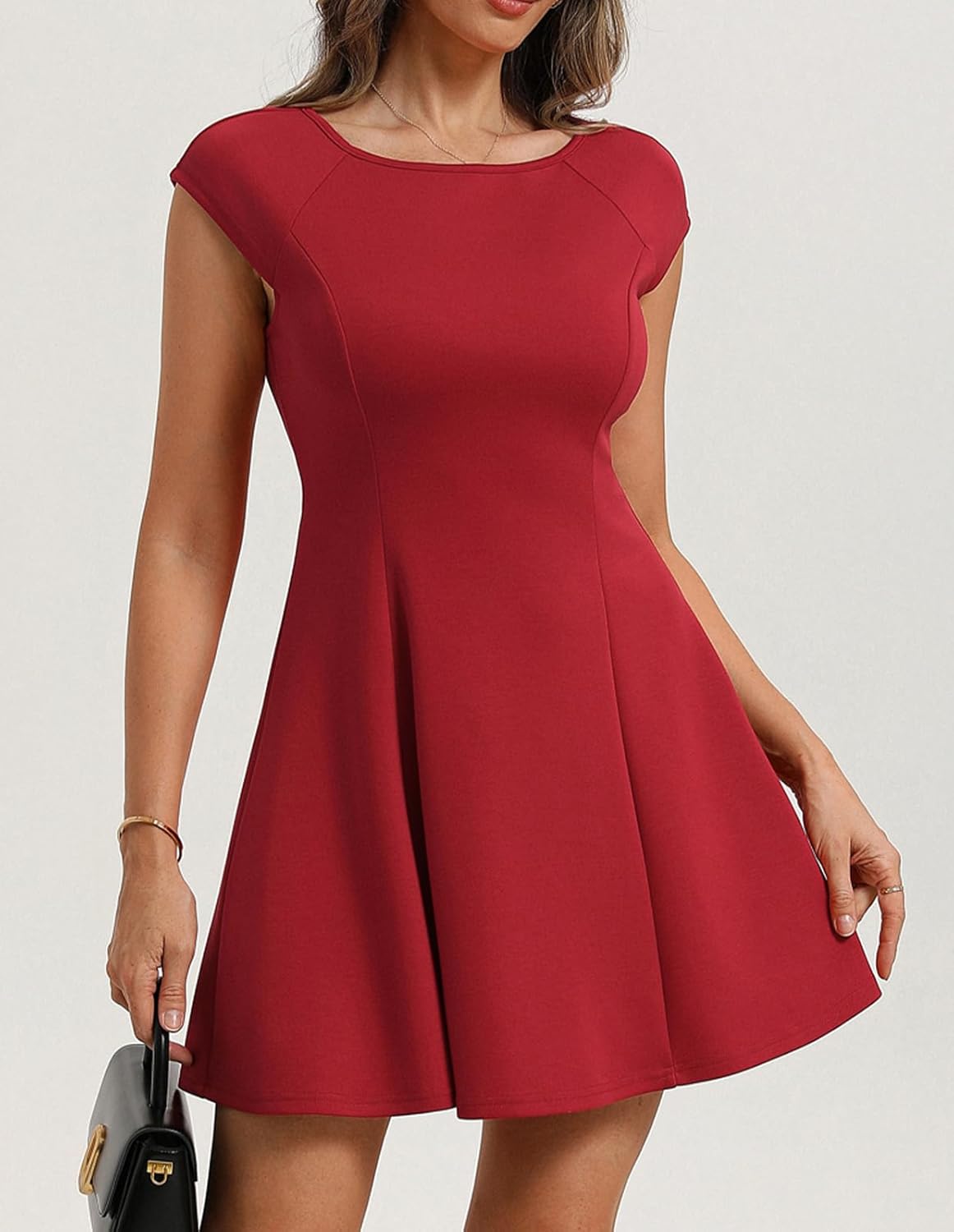 Belle Poque Women's Boat Neck Short Dresses 2026 Summer A Line Mini Sundress Elegant Formal Classy Cocktail Party Dress - Image 4