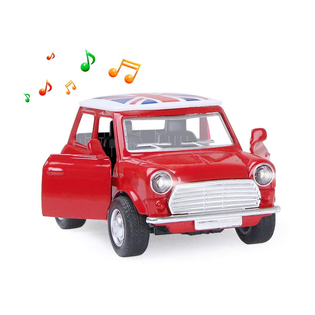 Coolplay Mini Toy Cars Light-up and Musical Pull Back Friction Car Toy Classic Die Cast Car Model Educational Toys for Kids Girls Boys