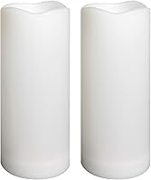 Vista 1 de Velas de pilar impermeables para exteriores sin llama con temporizador, funciona con pilas, juego de velas LED eléctricas para regalo, decoración