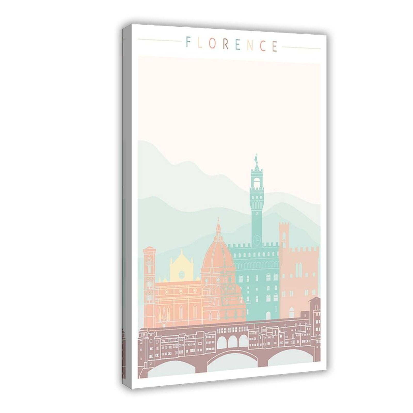 Bareronor Florence Skyline Canvas Poster Bedroom Decor Landscape Office Room Decor Gift 24" L X 36" W