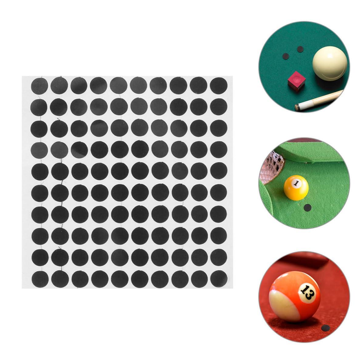 Pegatinas Localizadoras de Puntos Negros para Mesa de Billar, 3 Hojas para Marcado Preciso en Juegos de Billar y Snooker Americano — view 9