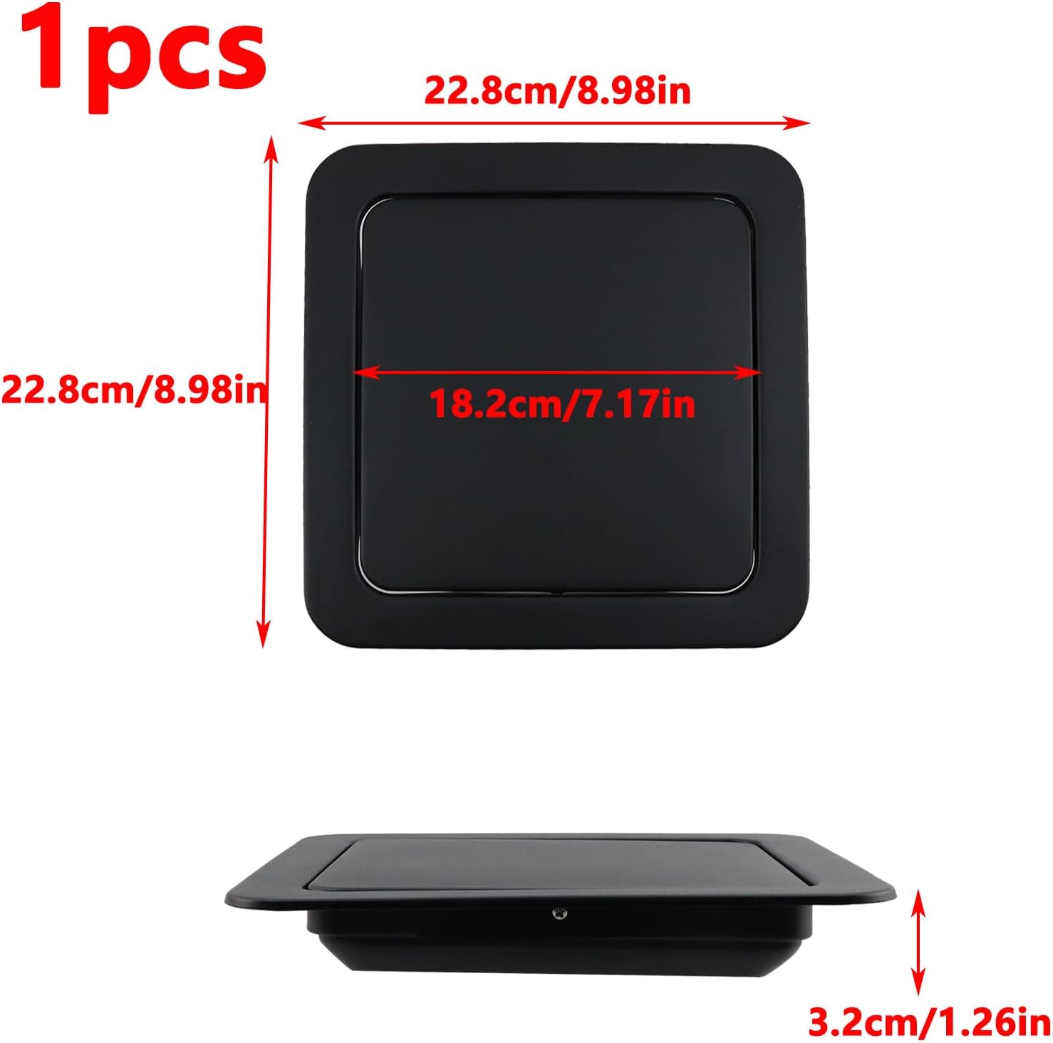 Antrader Square Trash and Waste Chute Lid Built-in Countertop,Recessed Countertop Flap Lid Trash Bin for Restaurant Home Hotel Kitchen (1Pcs)