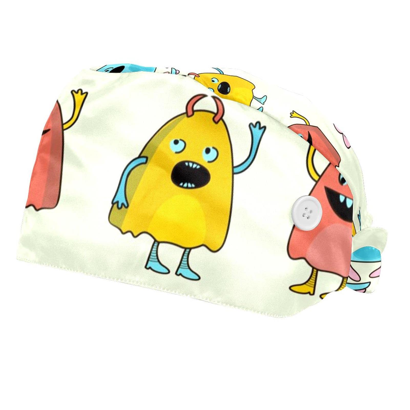 DHH166 2 Packs Working Cap with Buttons Sweatband Adjustable Hats Surgical Caps for Women Men, Palm Summer