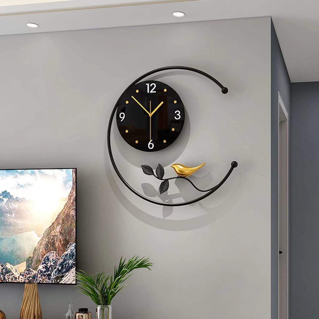 Horloge murale silencieuse ronde en métal pour une déco de cuisine moderne
