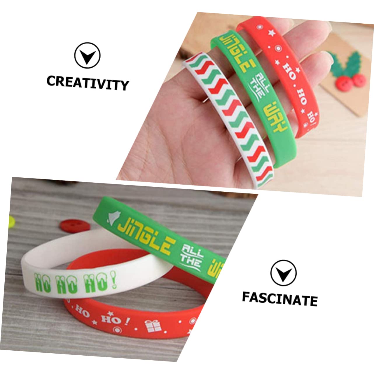 VICASKY 40pièces Bracelets Silicone Décoratifs De Noël Lot De Accessoires Festifs Pour Garçon Fille Et Adultes Parfaits Pour Fêtes Et Événements De Noël