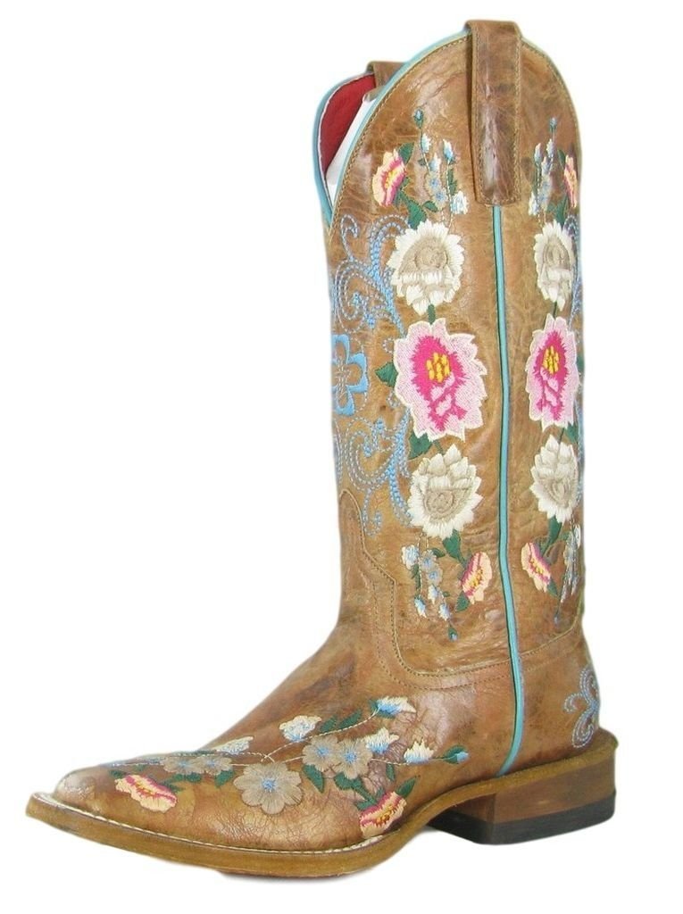 Macie Bean Women's Rose Garden Western Boot Broad Square Toe - M9012 7 M US