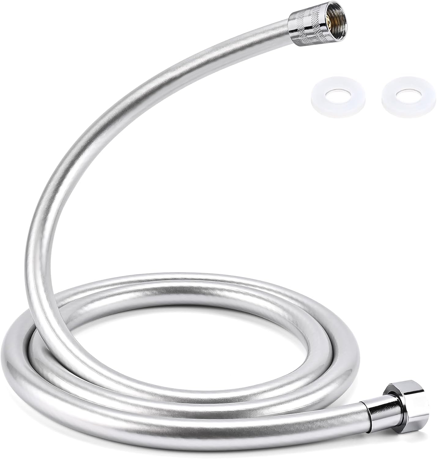 Tubo Doccia YEAUPE 160 Cm - PVC, G1/2", Anti-Torsione, Argento/Cromo - Foto 8