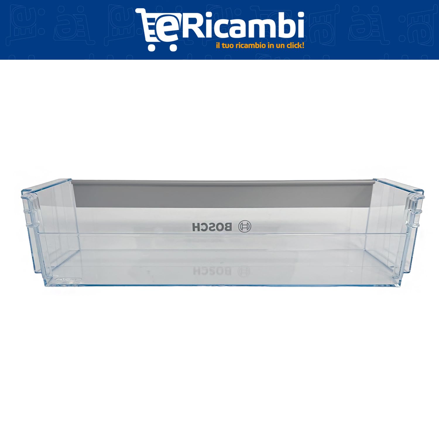 eRicambi® Mensola Balconcino Ripiano Bottiglie Inferiore per Frigorifero, Compatibile con Bosch, Dimensioni: 436x113x100 (mm) Per Modelli: KIL22 KIN86 KIR21 KIV67