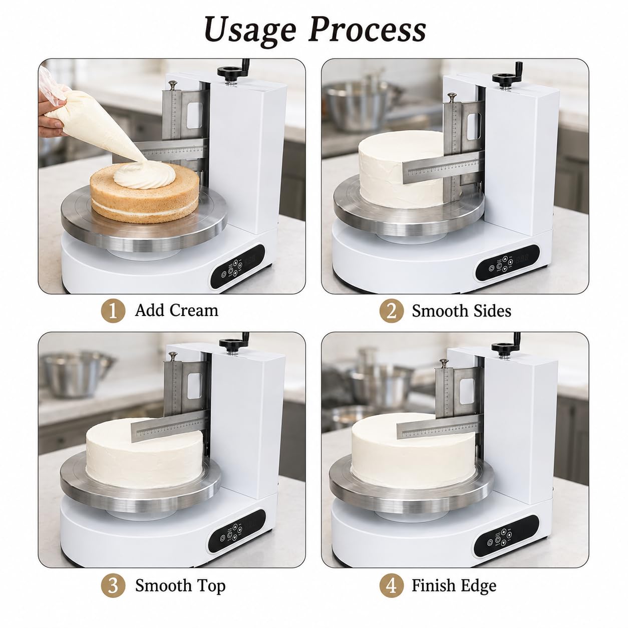 Macchina per spalmare la glassa per torte, altezza regolabile con raschietto per torte da 10-30 cm, perfetta per cottura e decorazione professionali