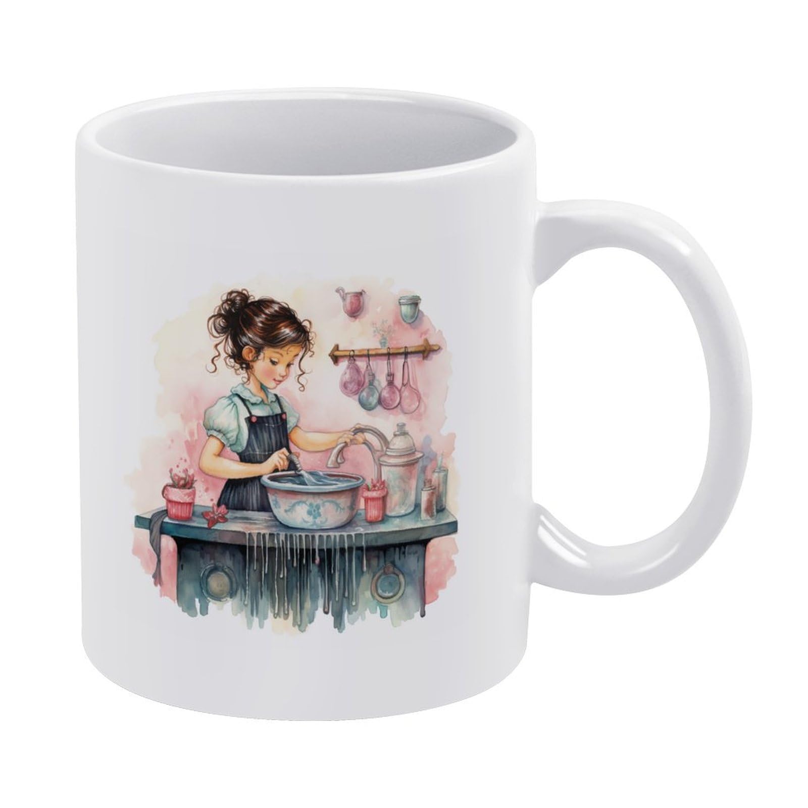 11 Oz Soap Girl Washing Ceramic Mug Laundry Bars Restaurants Office Mug Gift for Office Fans Boss Coworkers Or Friends Personalized Gifts for Boyfriend, Girlfriend, Best Friend