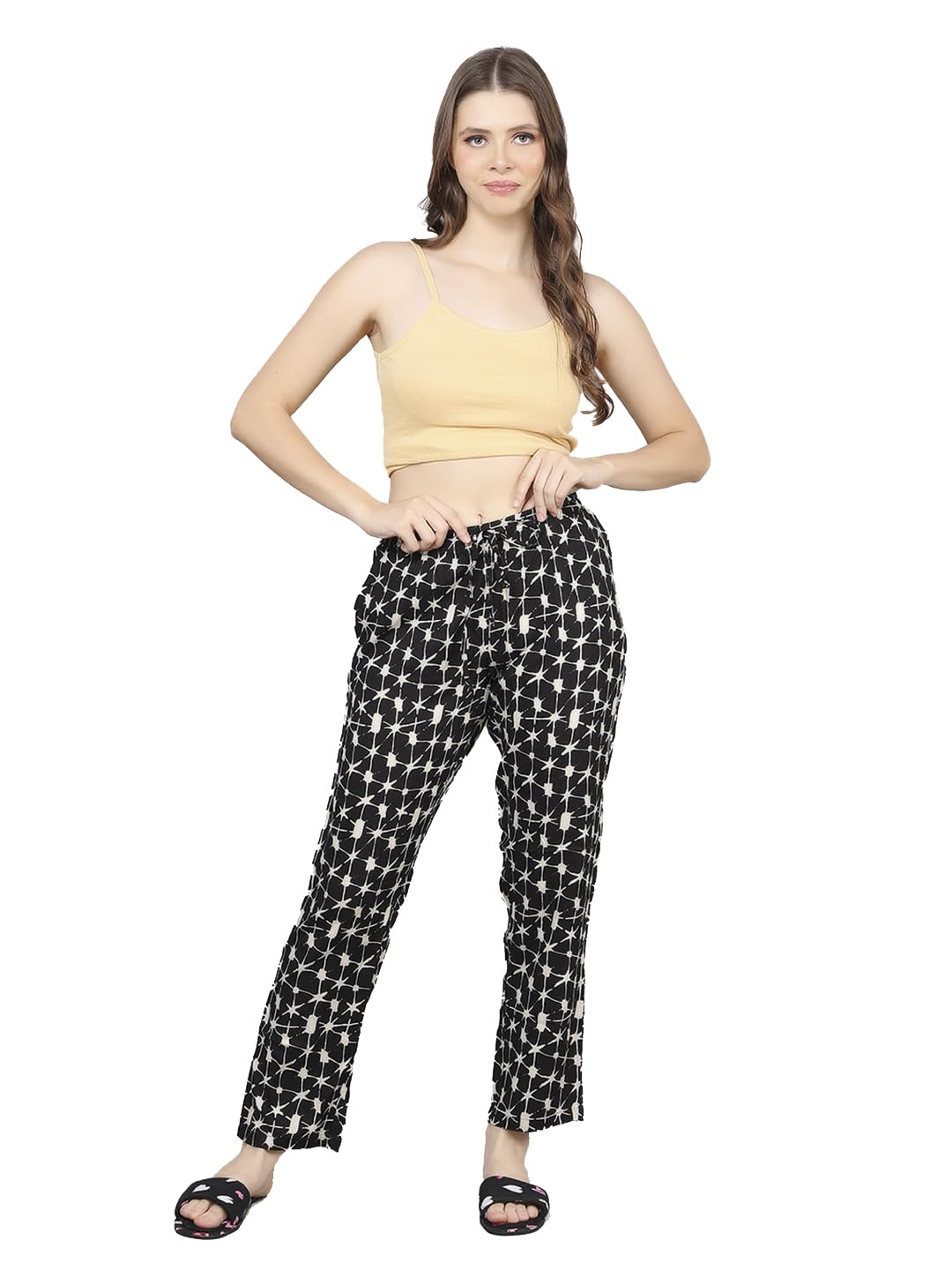 evolove Night Pajama Pants For Women | Soft & Breathable Rayon Fabric For Lounge and Sleepwear with Elastic Waistband-picture-16