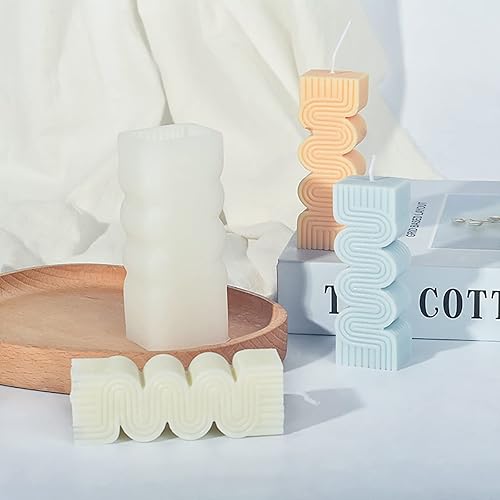 Miniatura 4 de Molde de vela en espiral, molde de resina ondulada, molde de pilar, moldes de fundición de resina para joyería, molde de silicona hecho a mano para
