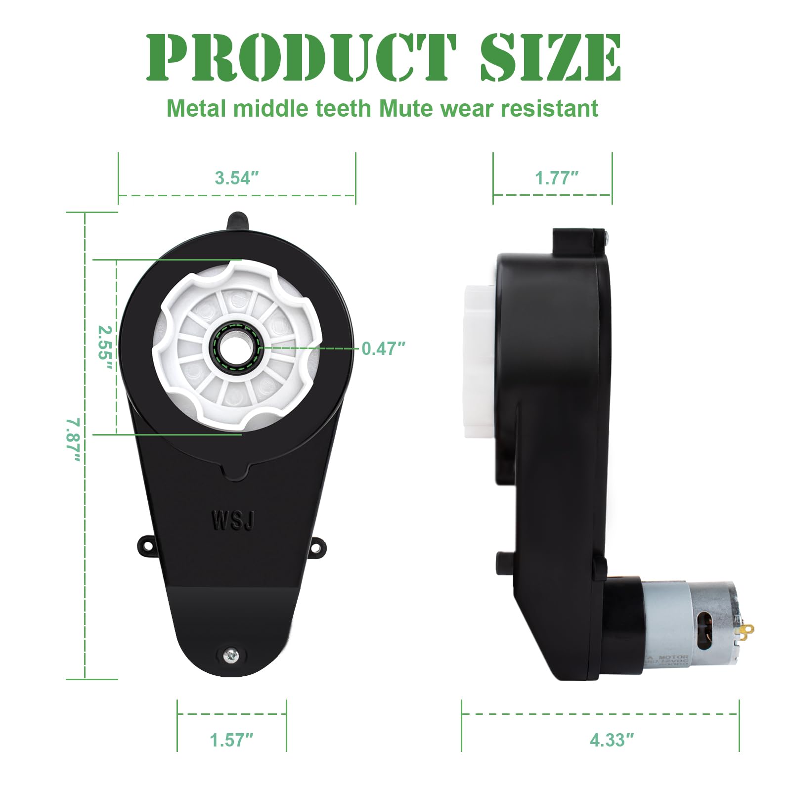 12V RS550 40000RPM DC Motor Gearbox, Suitable for Children's Riding SUV Accessories, High-Speed RS550 12V High Torque Motor Gearbox, for Children Riding Toy Replacement Parts(2Pcs)