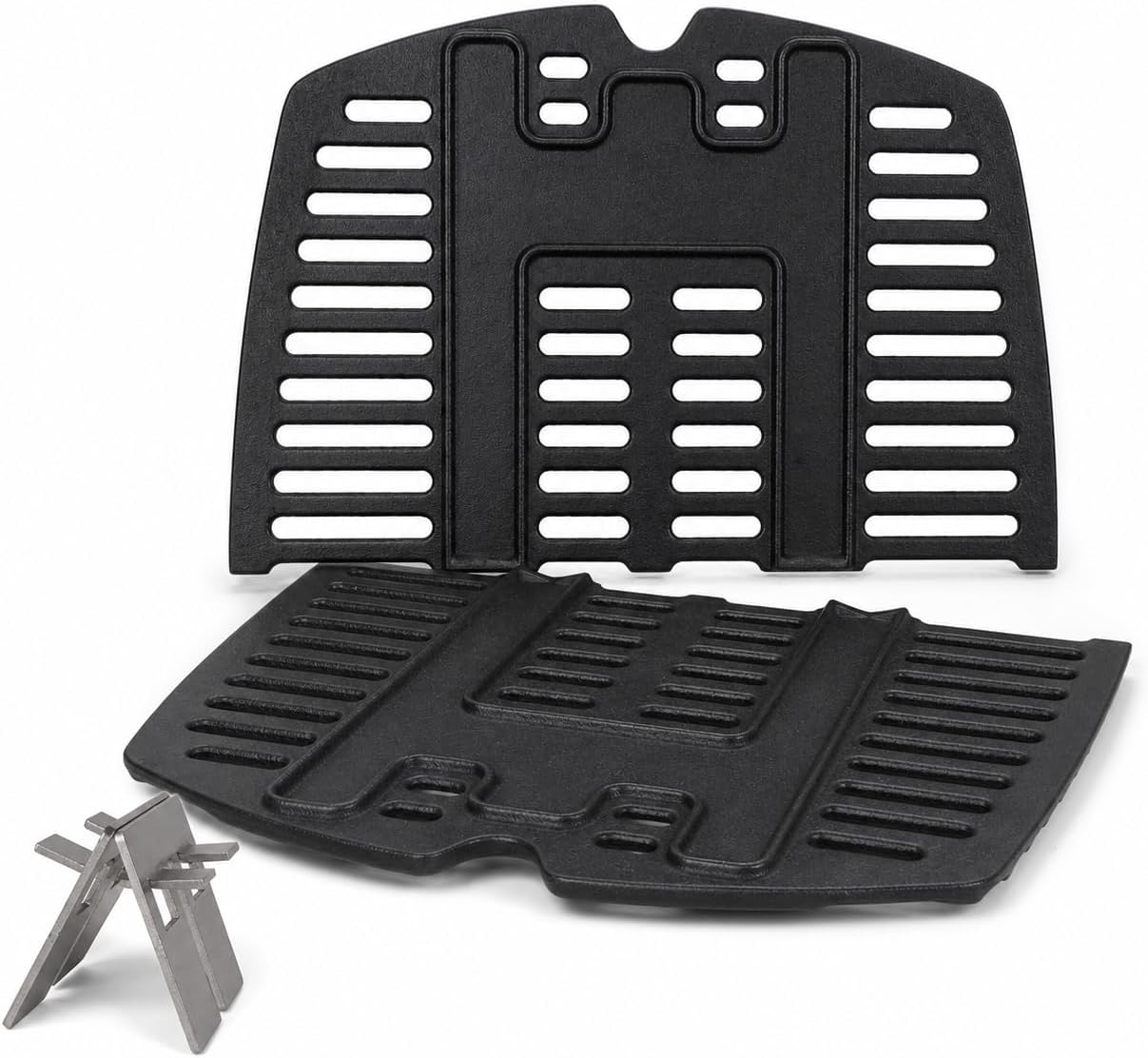 Uniflasy 7644 Cast Iron Cooking Grates for Weber Q100, Q1000, Q120, Q1200, Q1400, 516001, 516002, 50060001, 51010001, 51060001, Baby Q Gas Grill, 2 Pack