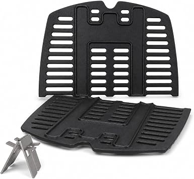 Uniflasy 7644 Cast Iron Grill Grates for Weber Q100, Q1000, Q120, Q1200, Q1400, 516001, 516002, 50060001, 51010001, 51060001, Baby Q Gas Grill, 2 Pack