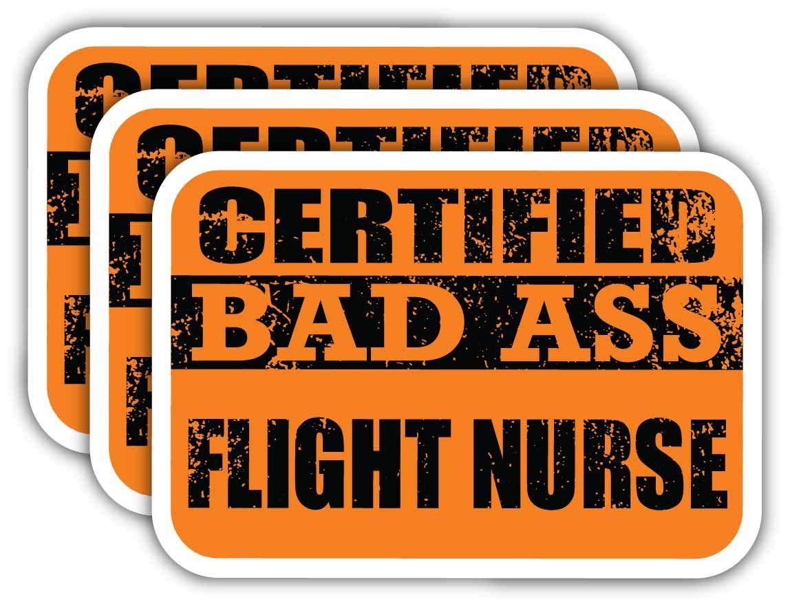 Certified Bad Ass Roughneck – 3-Pack Vinyl Sticker Decals, Yellow/Black, USA Made, Indoor/Outdoor Use