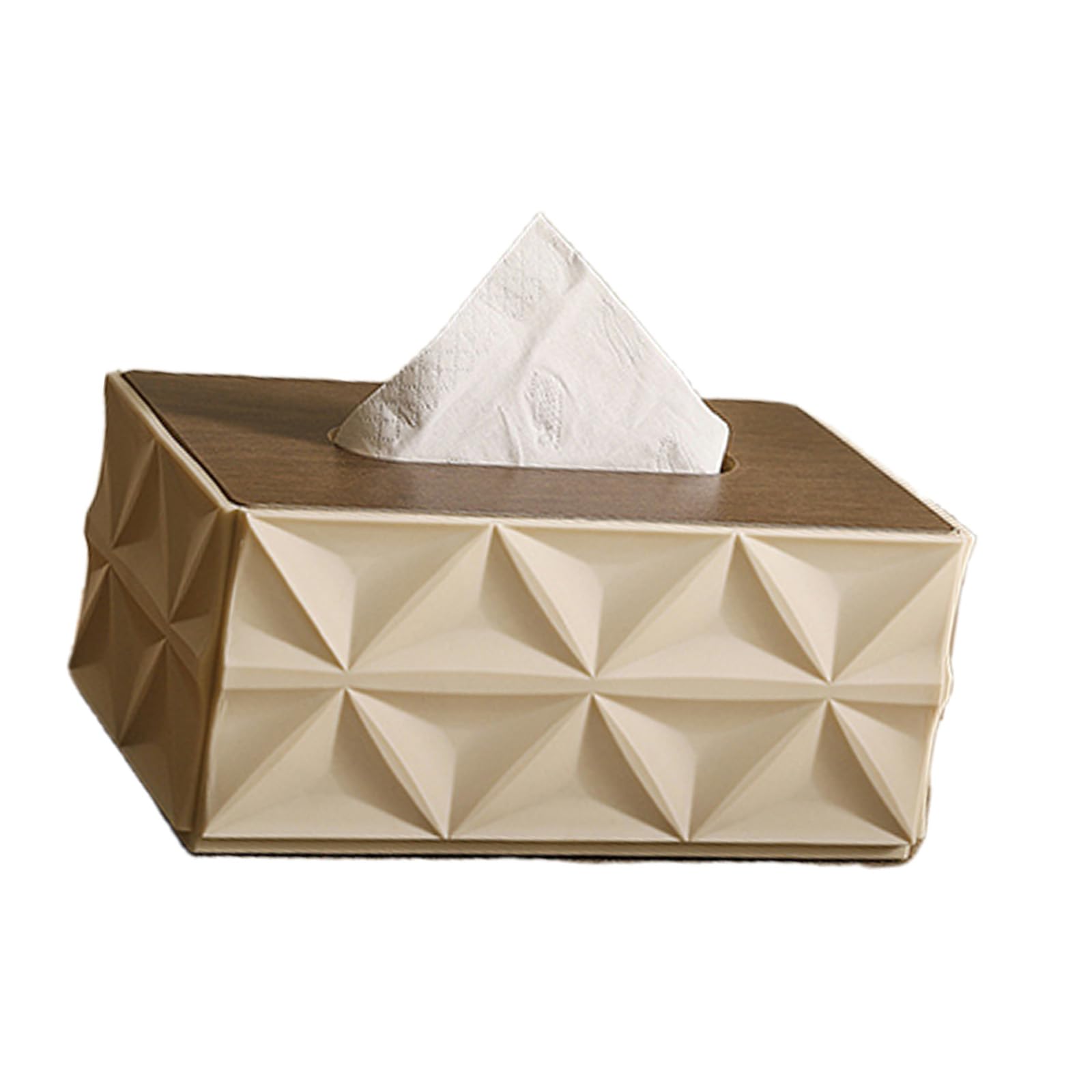 OSNIYAW Unique Wooden Topped Paper Towel Holder Tissue Dispenser with Wood Lid for Countertop Storage and Display Stylish Kitchen Storage