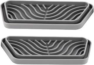 2 Pcs Refrigerator Drip Tray Silicone Rectangular Water Dispenser Drip Catcher 8.2x3.1 Inch Drip Collector Refrigerator Accessories for Splashes, Water Recycle(Grey)