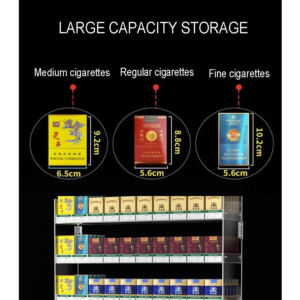Estantes De Exhibición De Tiendas, Estante De Almacenamiento De Cigarros Colgantes En La Pared Vitrina De Cigarrillos Yakele Se Puede Usar En Recuerdos, Bocadillos, Vino, Cosméticos(39x6x51cm)