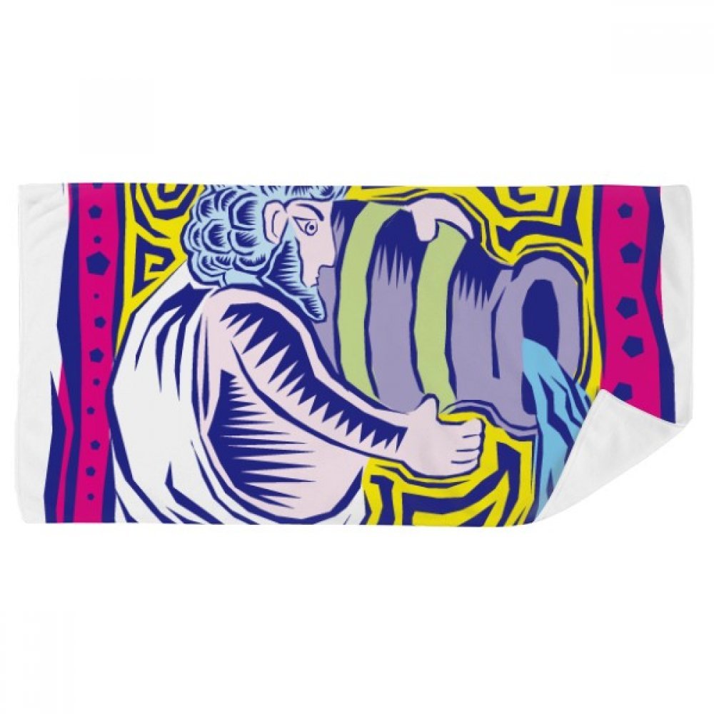 Serviette de bain Verseau 35x70cm en tissu doux haute qualité imprimé