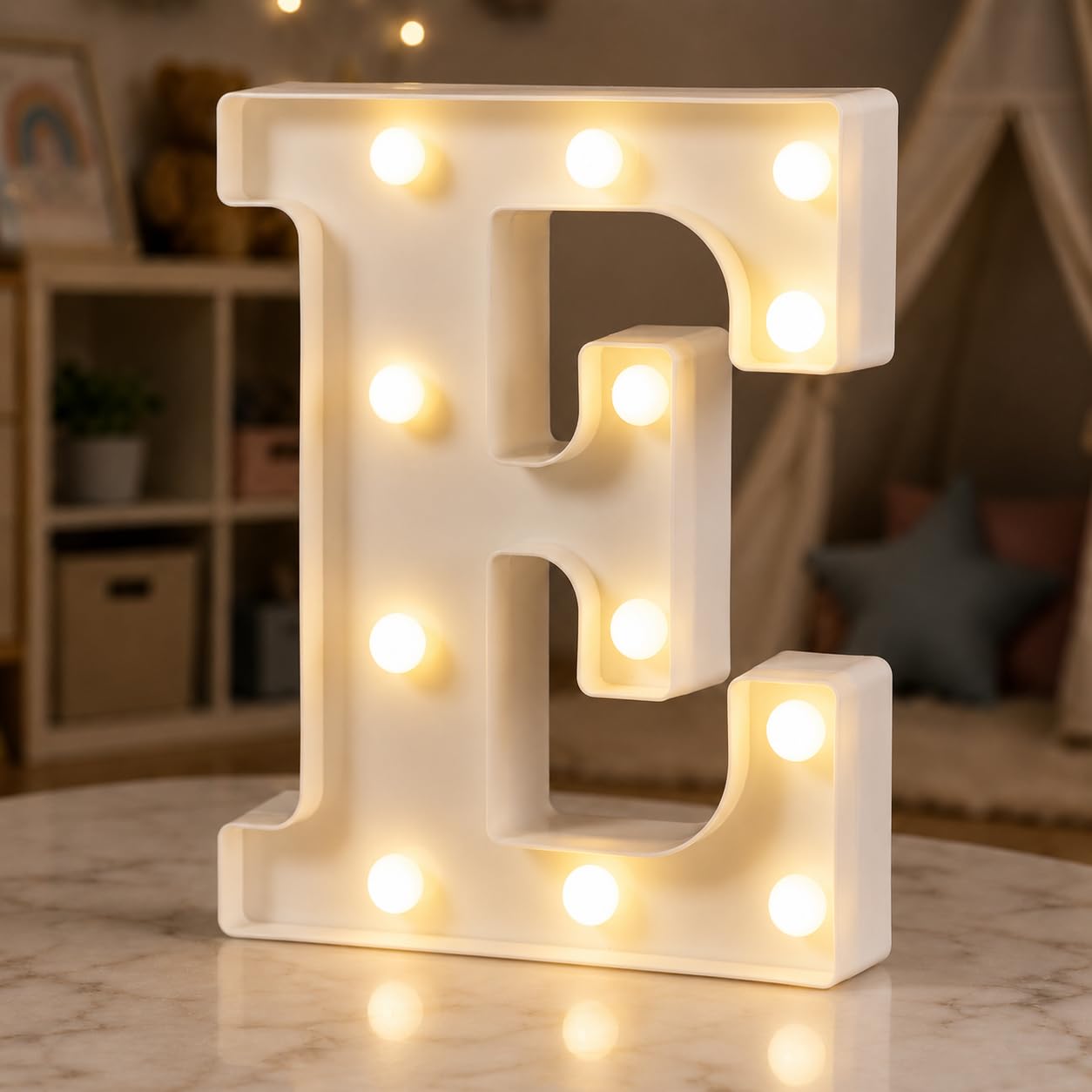 HXWEIYE Light Up Letters E, 8.58 Inch Battery Opearted, 12 LEDs