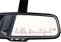 Vista 1 de 3 x Adhesivo para Espejo Retrovisor "Hello Beautiful", Adhesivos para Espejo de Tocador, Adhesivo de Vinilo para Espejo Retrovisor, Regalos