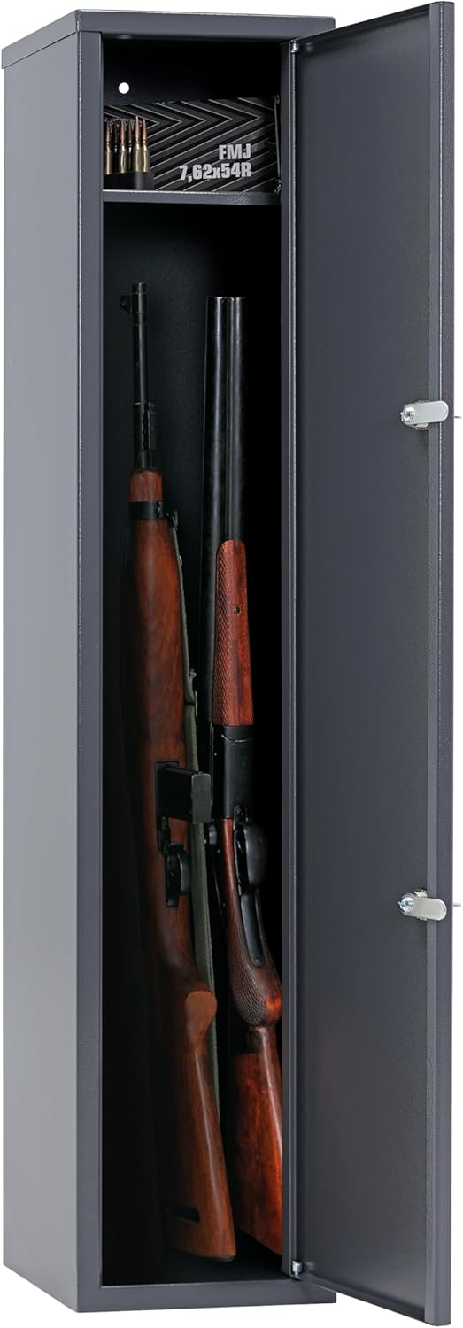 Gun Safe Rifle Shotgun Metal Security Cabinet Storage Buffalo 1015 with Separate Pistol/Ammo Area